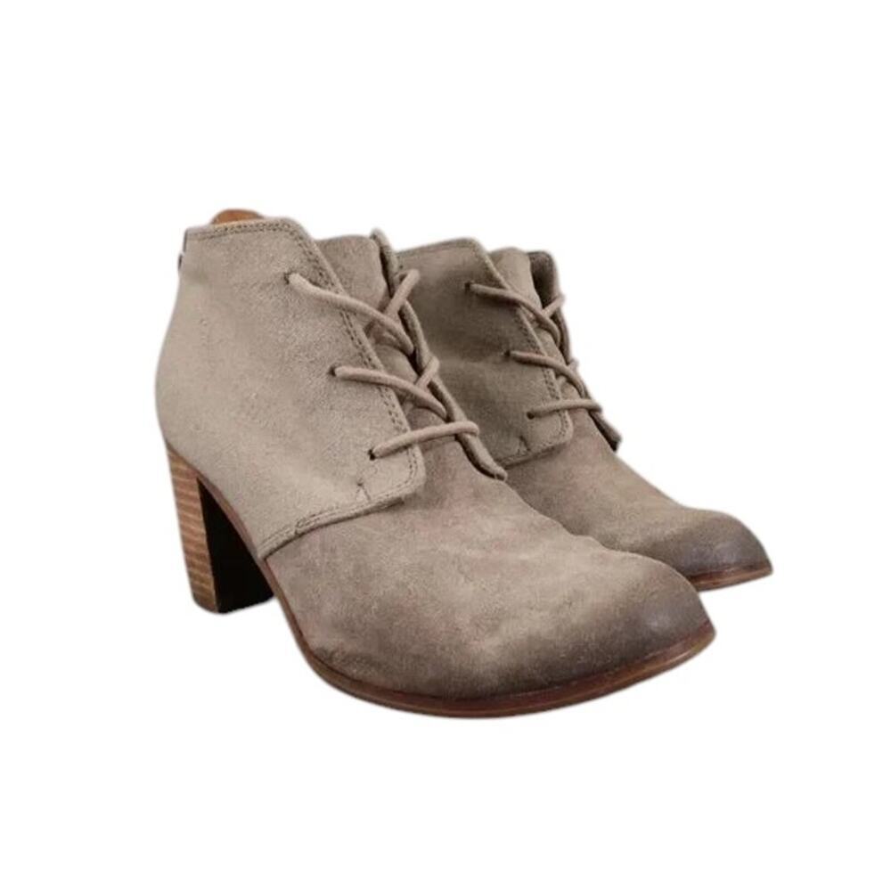 Toms Shoes Womens 6 Booties Fashion Classic Luneta Stacked Heel Chukka Desert
